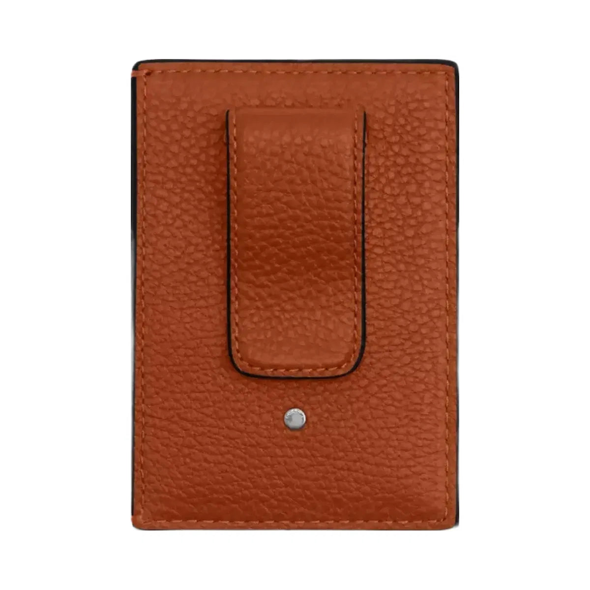 Coach Card Case With Money Clip in Silver Amber Brown