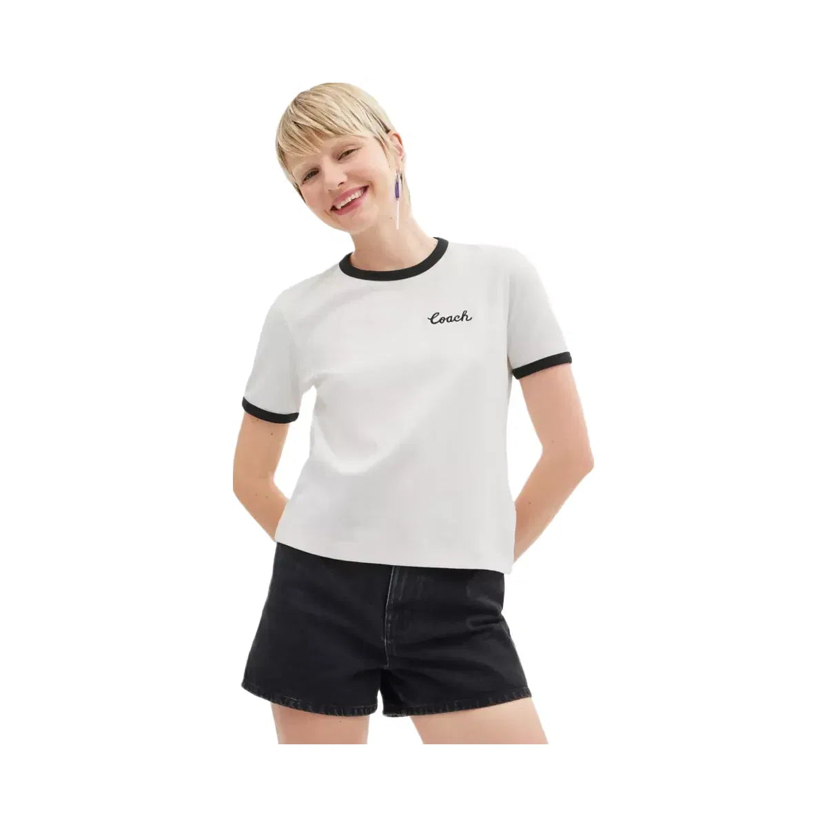 Coach Coach Ringer T-Shirt in White