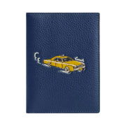 Coach Passport Card Case With Car Print in Silver Deep Blue Multi