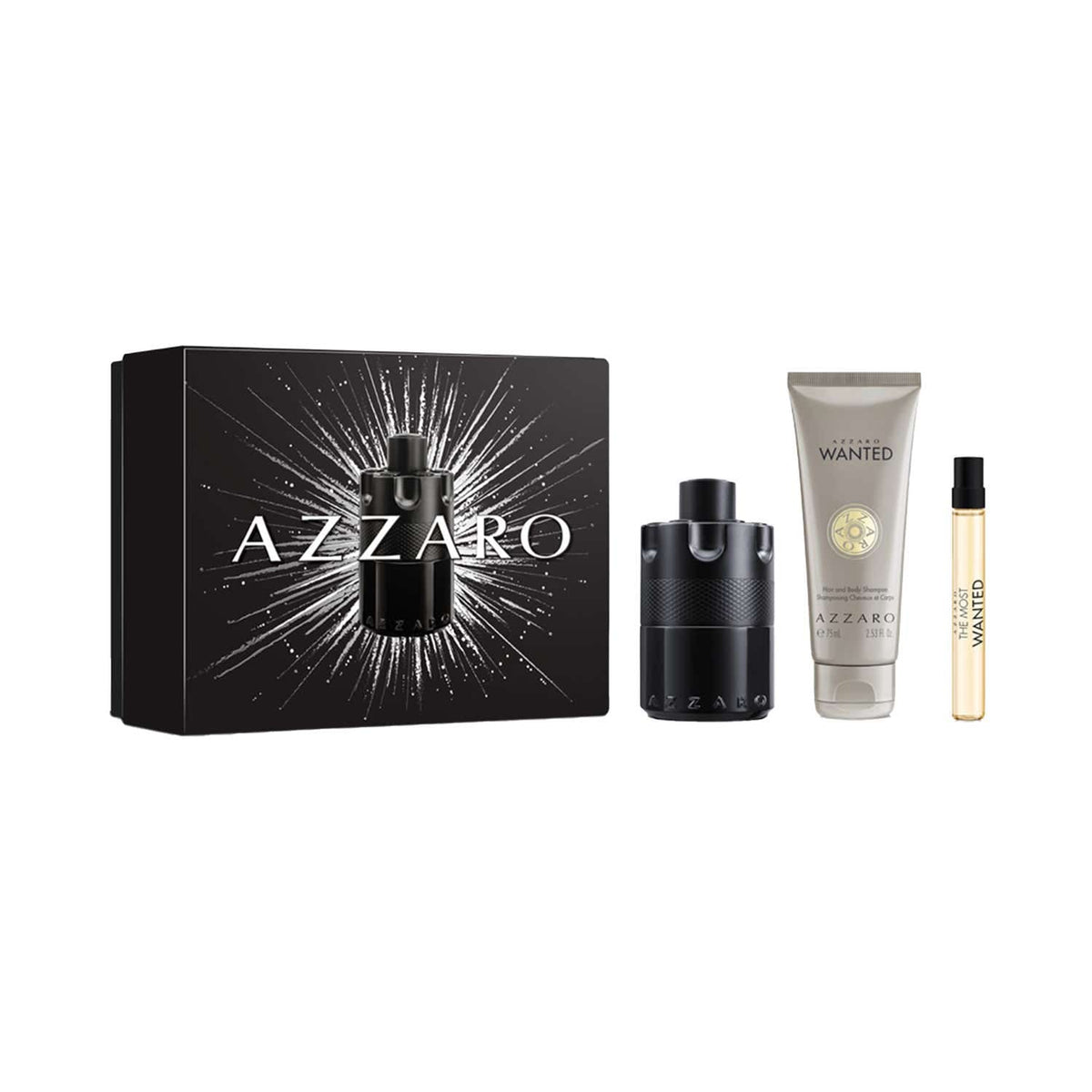 Azzaro The Most Wanted EDP Intense Holiday Giftset (EDP + Hair and Body Wash + Travel Size) (3 pcs) - Azzaro