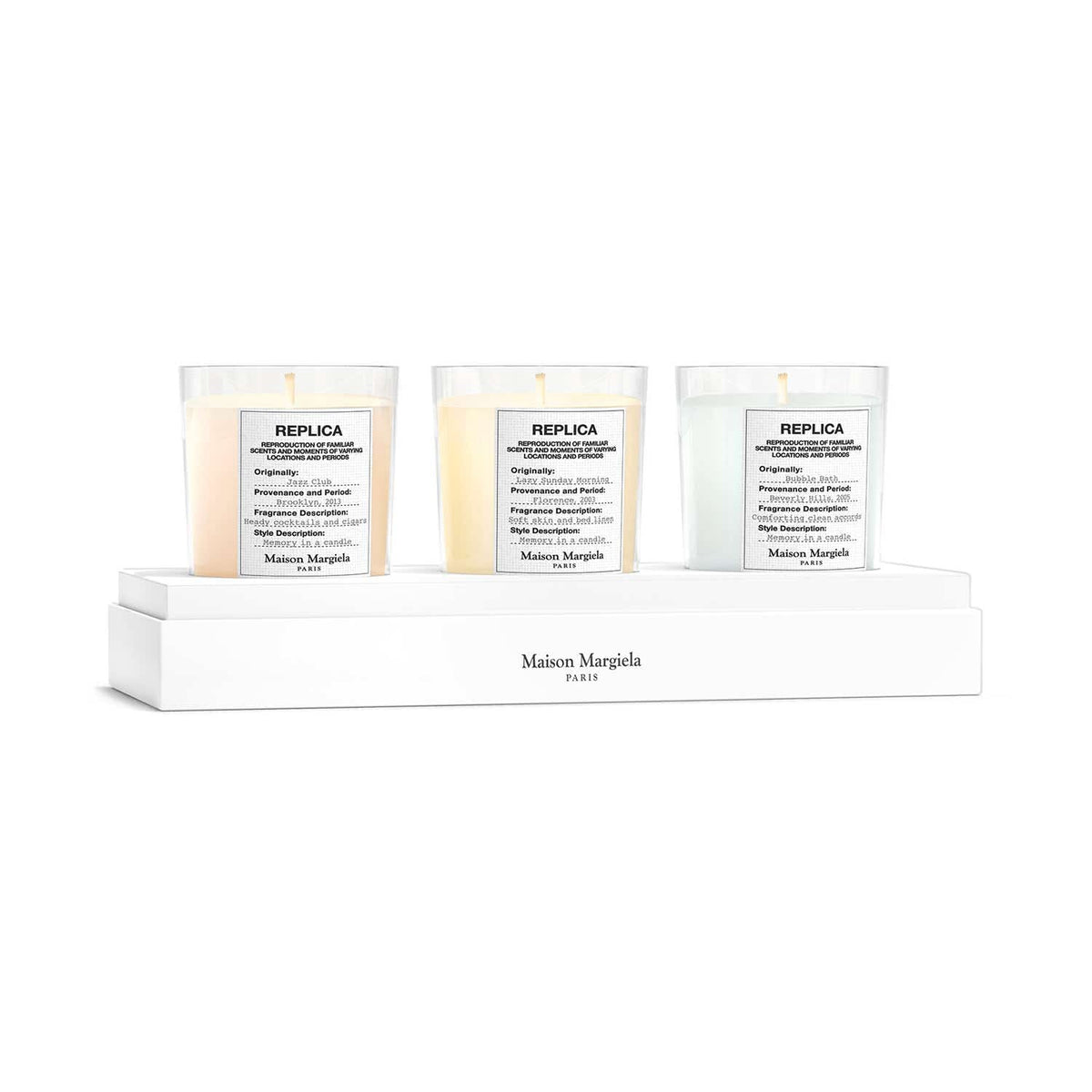 Maison Margiela Candle Trio Set - By the Fireplace Lazy Sunday Morning & Bubble Bath (3 X 70 g) - Maison Margiela