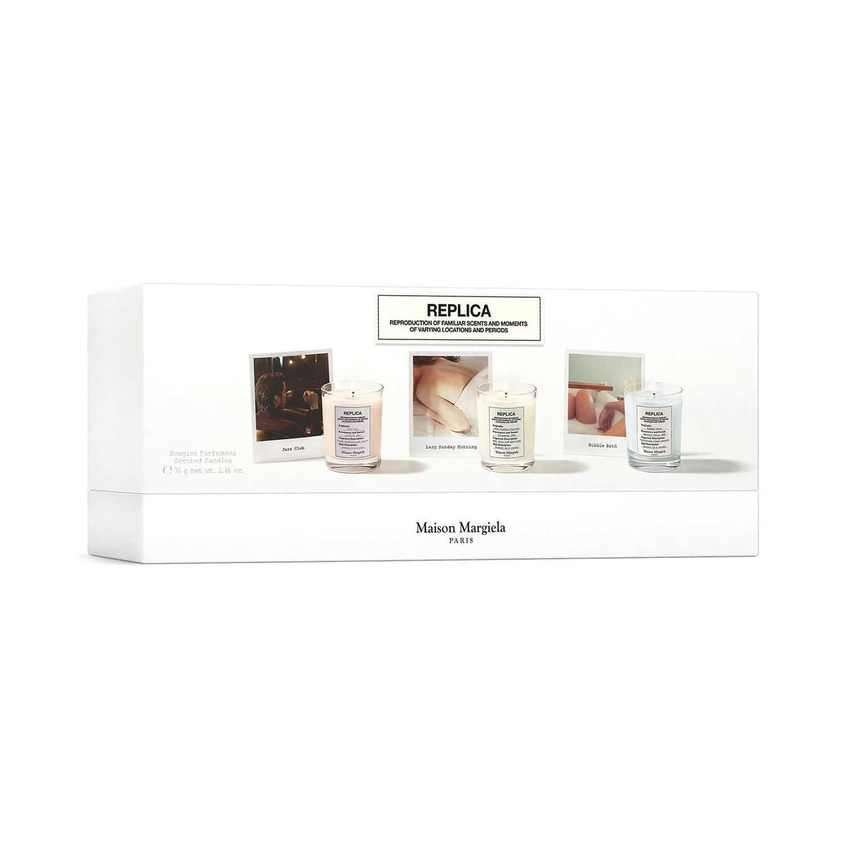 Maison Margiela Candle Trio Set - By the Fireplace Lazy Sunday Morning & Bubble Bath (3 X 70 g) - Maison Margiela