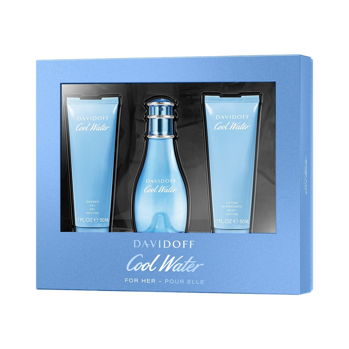 DAVIDOFF Cool Water Woman XM23 Set (EDT 50 ml + Sg 50 ml + Bl 50 ml) - DAVIDOFF