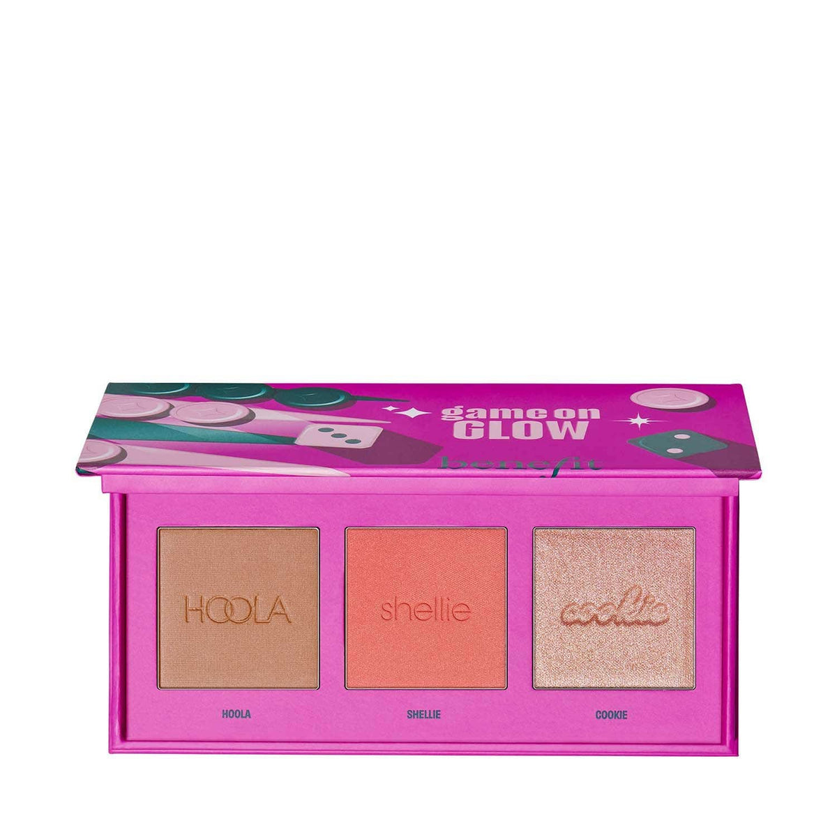 Benefit Cosmetics Game On Glow Mini Cheek Palette Bronzer Warm Seashell - Pink Blush & Highlighter - Benefit Cosmetics