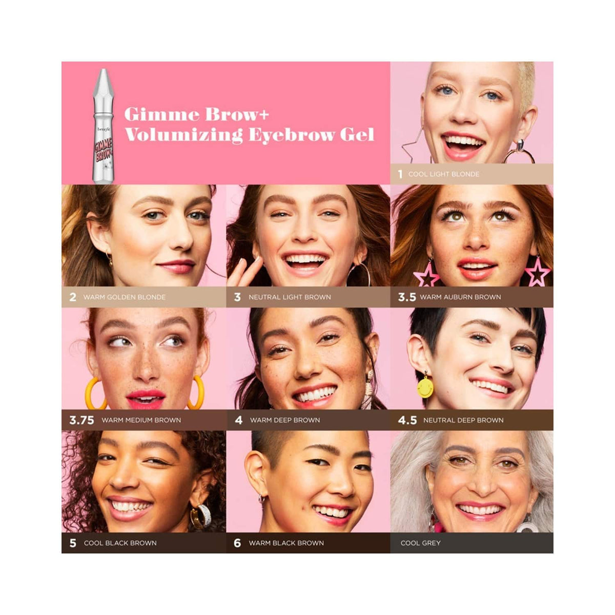 Benefit Cosmetics Gimme Brow+ Volumizing Eyebrow Gel - 03 Neutral Light Brown (3 g) - Benefit Cosmetics