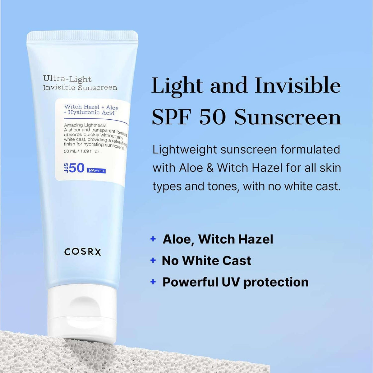 COSRX Ultra-Light Invisible Sunscreen SPF50 PA++++ (50 ml) - COSRX