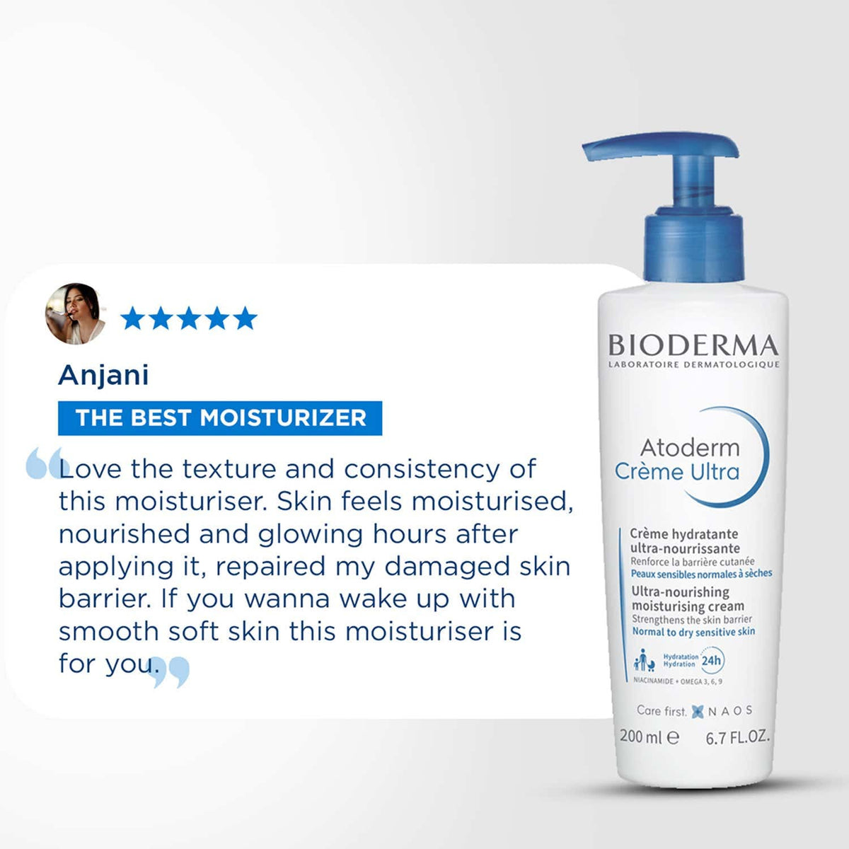 Bioderma Atoderm Creme Ultra-Nourishing Moisturiser Pump Bottle (200 ml) - Bioderma