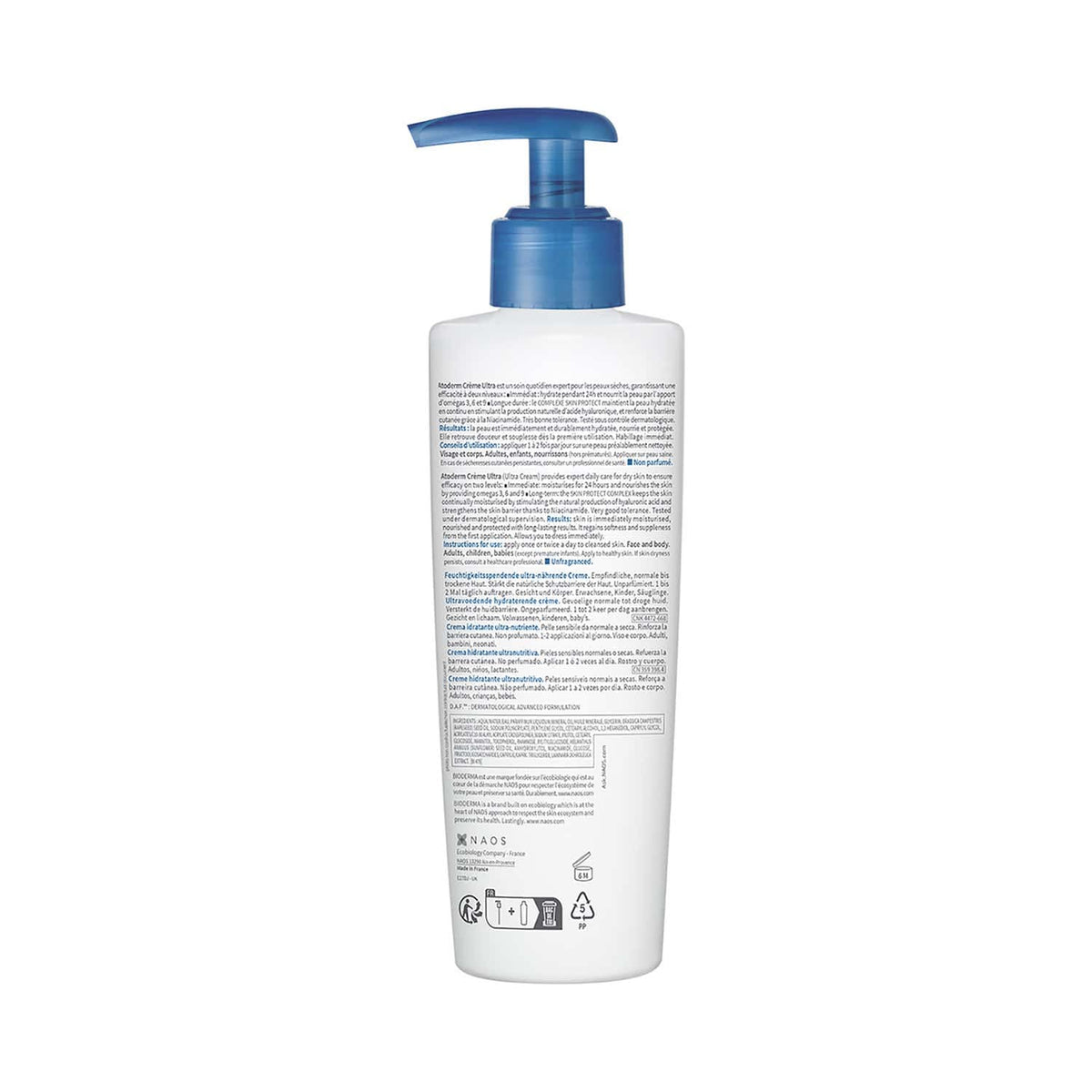 Bioderma Atoderm Creme Ultra-Nourishing Moisturiser Pump Bottle (200 ml) - Bioderma
