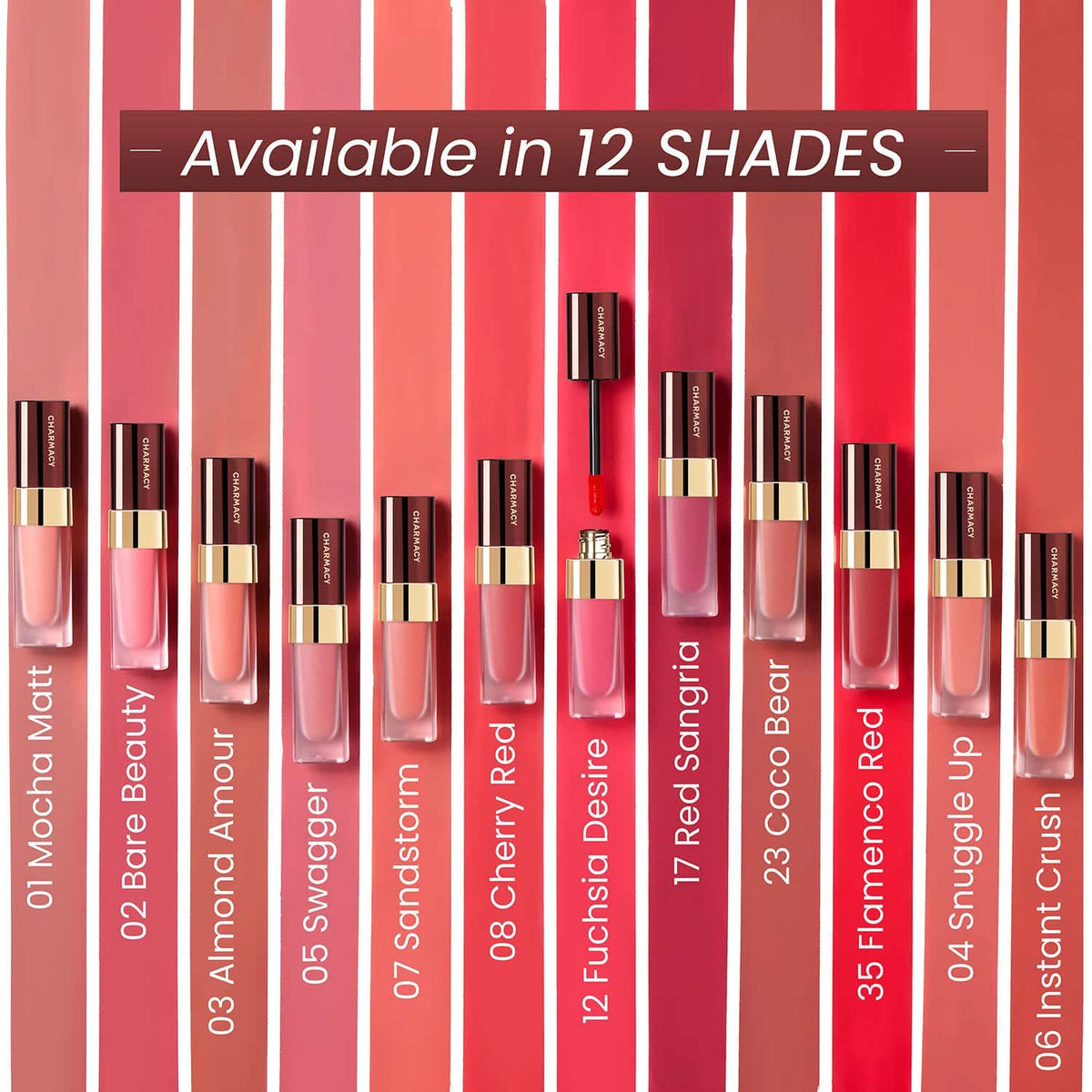 Charmacy Milano Stunning Longstay Liquid Lip Lipstick -  Bare Beauty 02 (5.6 ml) - Charmacy Milano