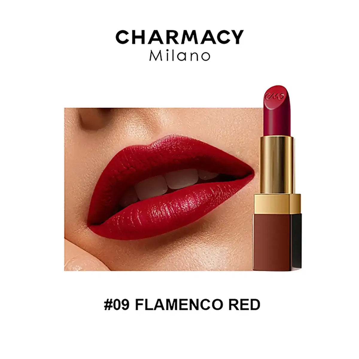 Charmacy Milano Luxe CrÃ¨me Lipstick - Flamenco Red No. 9 (3.8 g) - Charmacy Milano