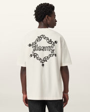 ALL SAINTS Drip Short Sleeve Oversized T-Shirt Chalk White