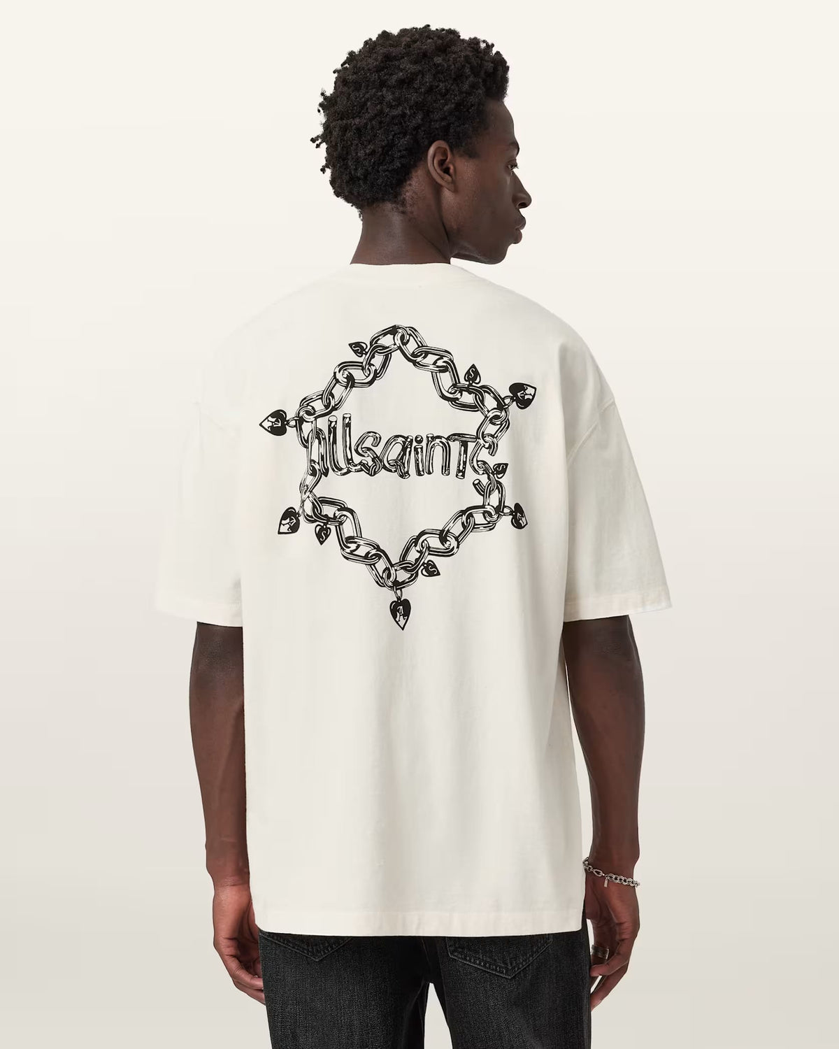 ALL SAINTS Drip Short Sleeve Oversized T-Shirt Chalk White