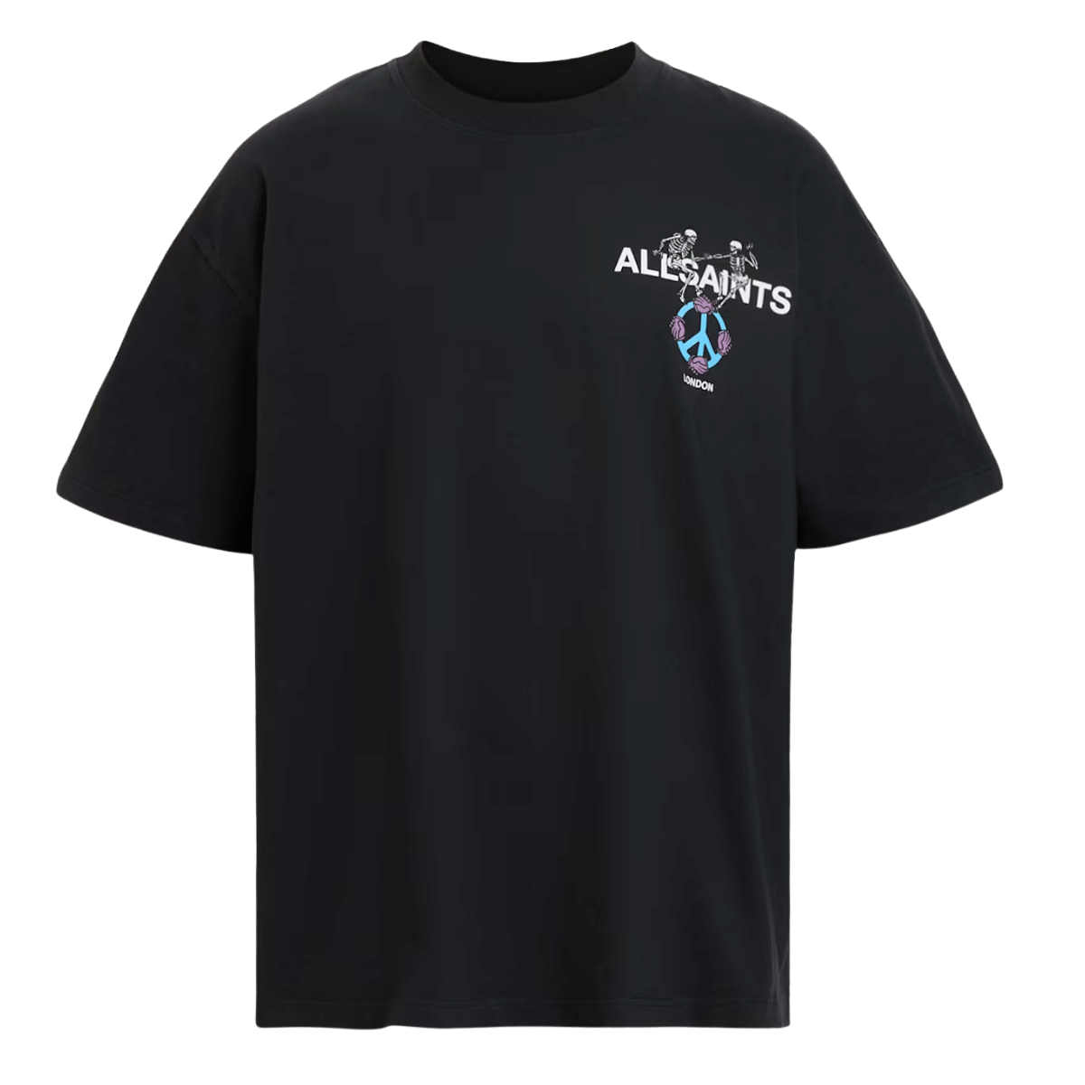 ALL SAINTS Reincarnate Short Sleeve Crew Neck T-Shirt  Washed Black