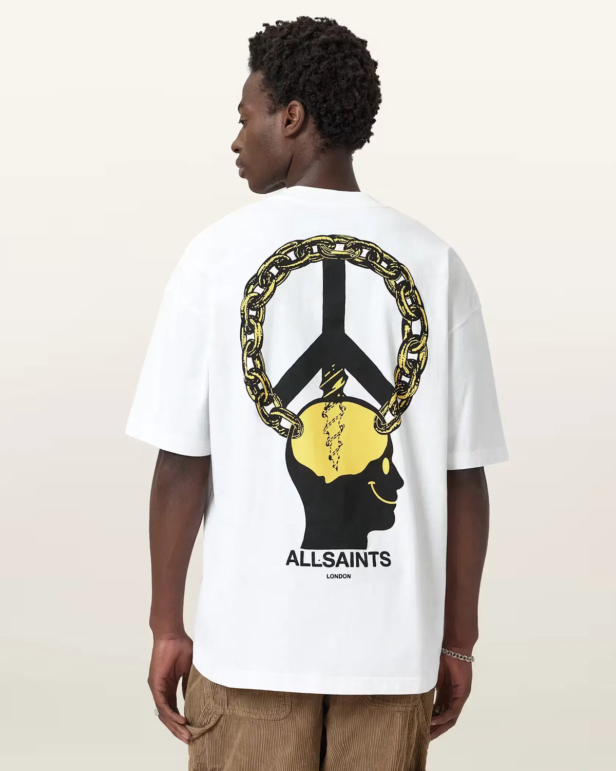 ALL SAINTS Screwed Short Sleeve Crew T-Shirt  Optic White