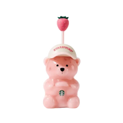 Starbucks Pink Bearista Glass Tumbler Cup