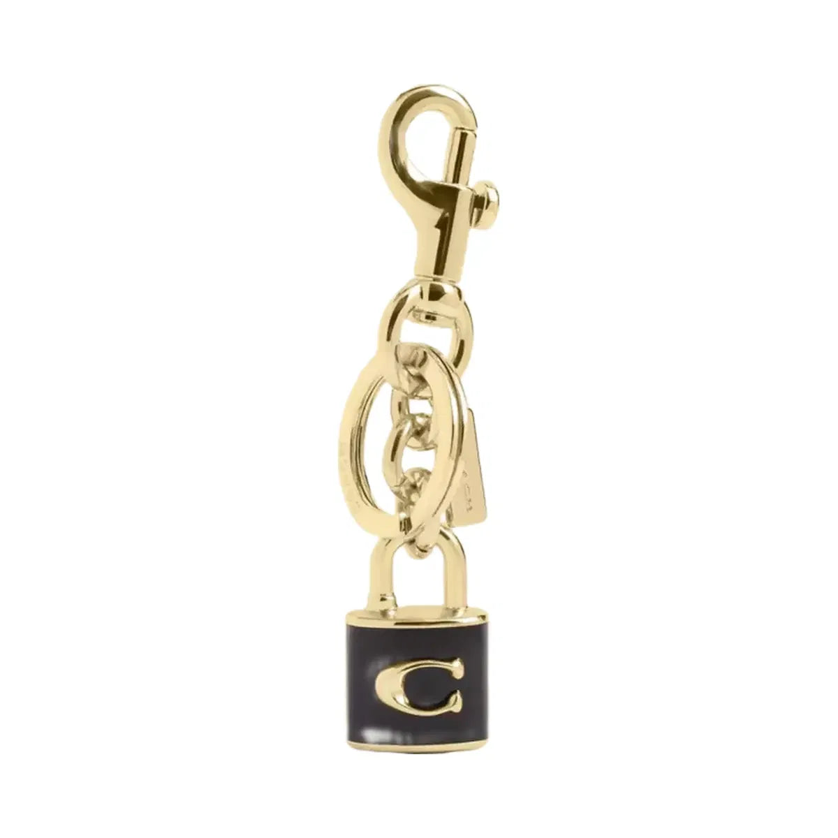 Coach Lock Bag Charm in Gold Black
