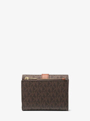 Michael Kors Greenwich Medium Signature Logo Trifold Wallet Brown