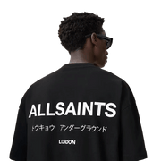 ALLSAINTS Underground Oversized Crew Neck T-Shirt Jet Black