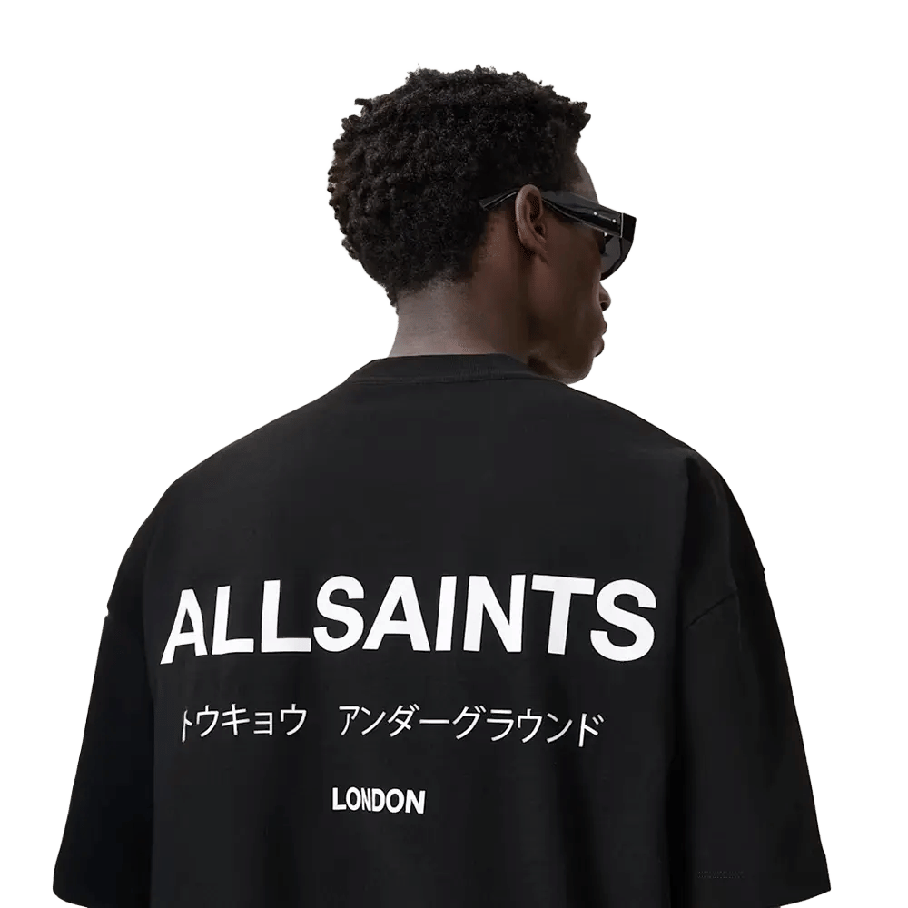 ALLSAINTS Underground Oversized Crew Neck T-Shirt Jet Black