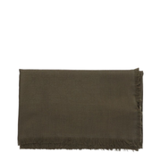 Wool and Silk Jacquard Shawl in Forrest Green