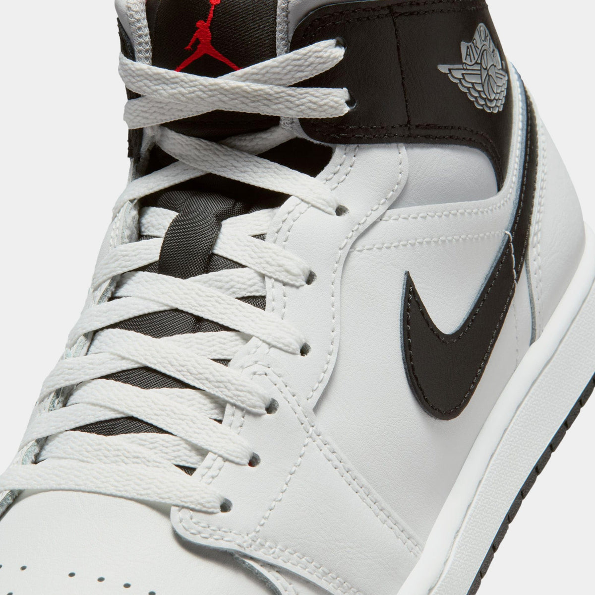 Air Jordan 1 Mid Mens Lifestyle Shoes (Summit White/Black/Neutral Grey)
