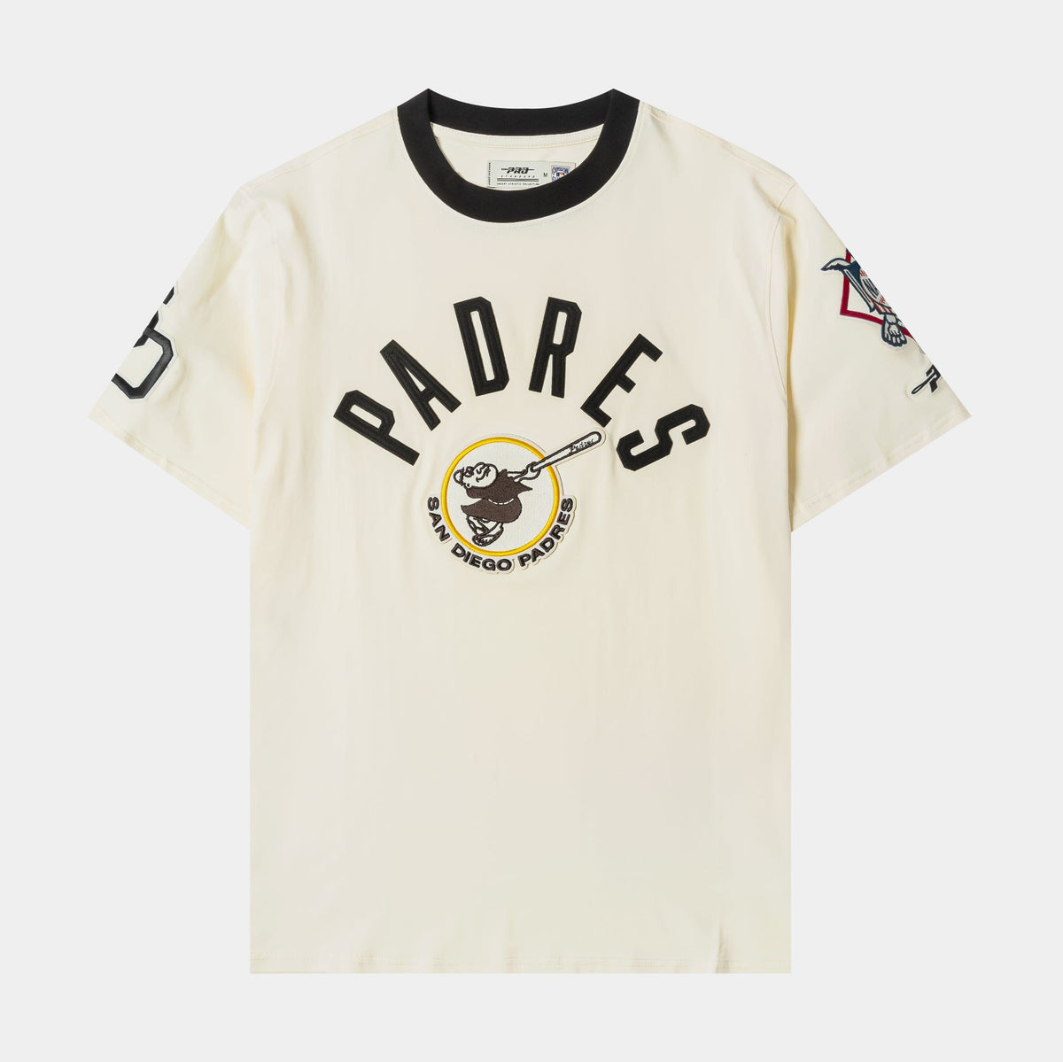 PRO STANDARD San Diego Padres Originals Ringer Mens Short Sleeve Shirt (Beige/Black)