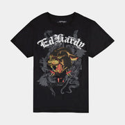 ED HARDY Panther Head Mens Short Sleeve Shirt (Black/White)