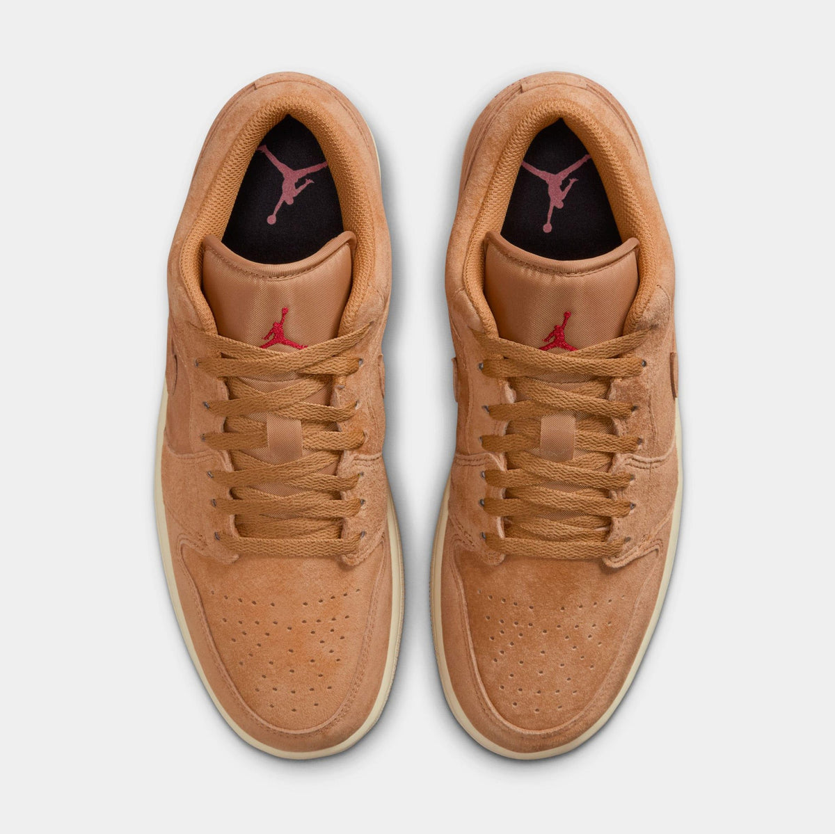 Air Jordan 1 Low Flax Mens Lifestyle Shoes (Flax/Flax/Varsity Red/Muslin)