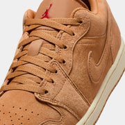 Air Jordan 1 Low Flax Mens Lifestyle Shoes (Flax/Flax/Varsity Red/Muslin)