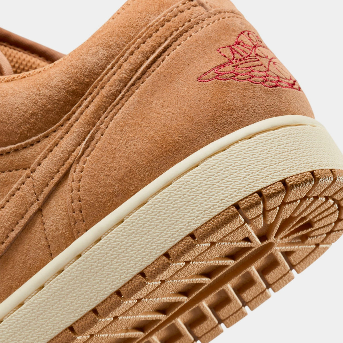 Air Jordan 1 Low Flax Mens Lifestyle Shoes (Flax/Flax/Varsity Red/Muslin)