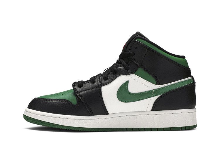 Air Jordan 1 Mid GS Black Pine Green