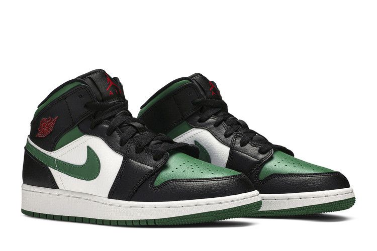 Air Jordan 1 Mid GS Black Pine Green
