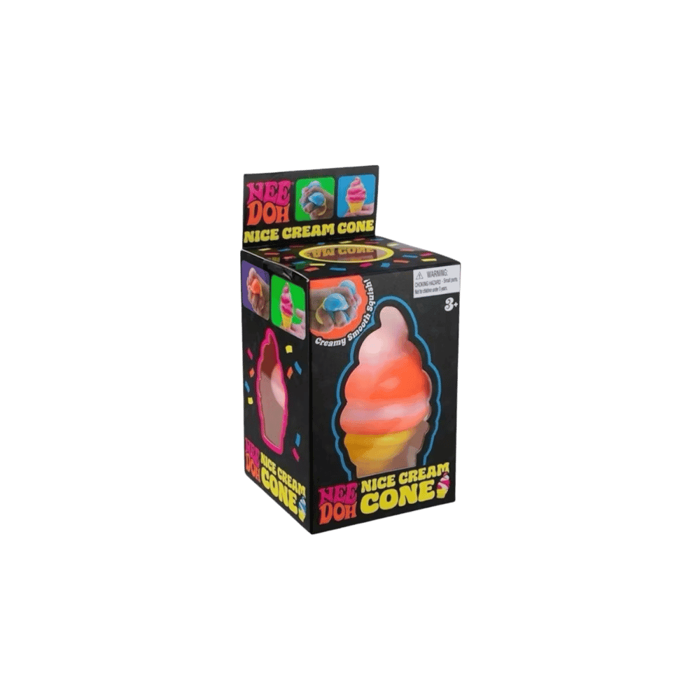 NeeDoh Nice Cream Ice Cream Cone Squishy Fidget Toy Orange