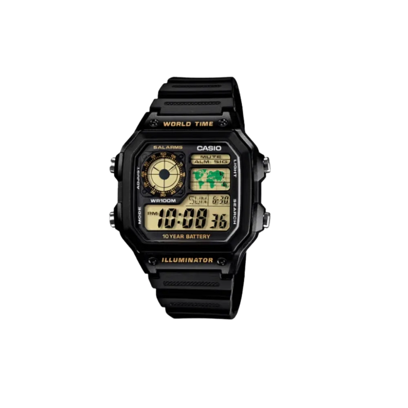 Casio YOUTH AE-1200 series AE-1200WH-1BV Black / Yellow