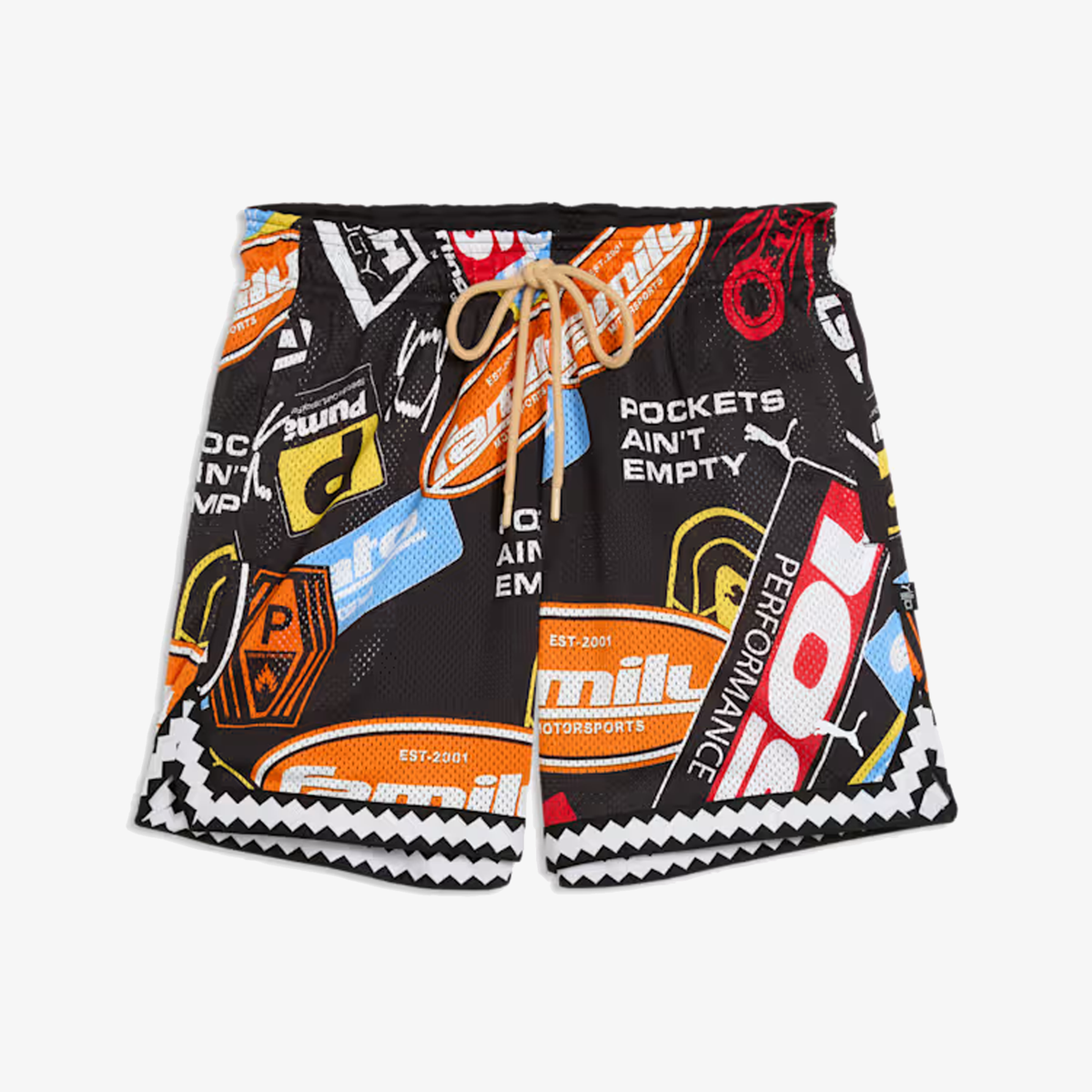 PUMA x FAST & FURIOUS MESH SHORTS { PUMA BLACK - AOP