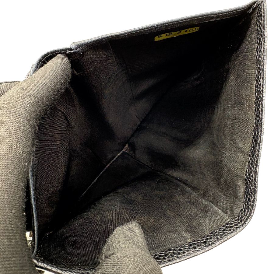 CS067 - CHANEL Vintage Black Caviar Leather Long Wallet