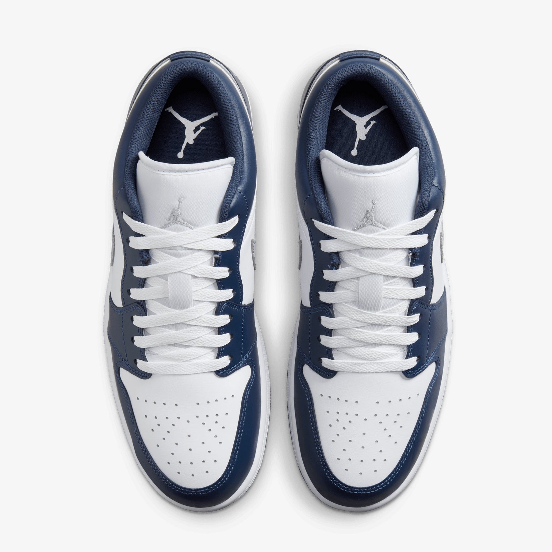 JORDAN AIR JORDAN 1 LOW { WHITE/WOLF GREY-MIDNIGHT NAVY