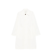 Nylon And Cotton Blend Coat In White