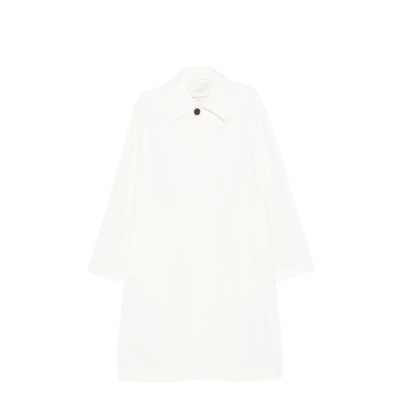 Nylon And Cotton Blend Coat In White