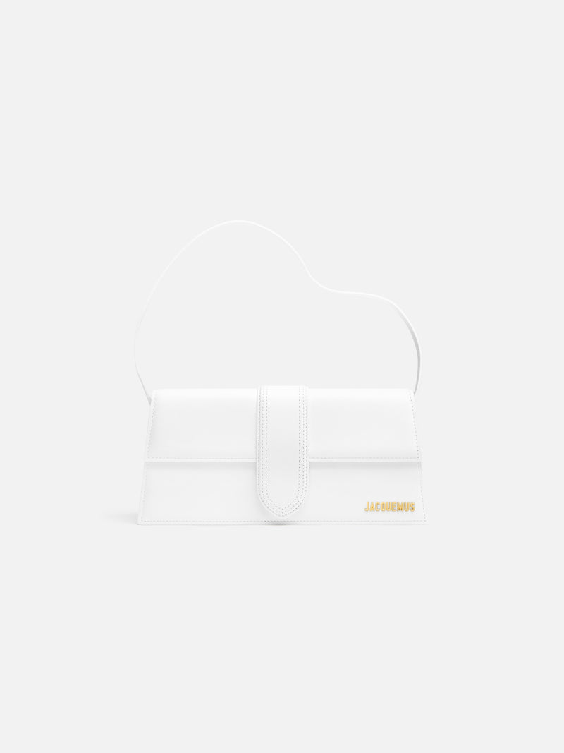 Jacquemus The Long Bambino Smooth Leather Structured Shoulder Bag White