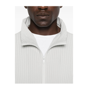 Pleated Texture Zip Fastening Jacket