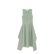 Wrap Dress in Cotton Blend Green