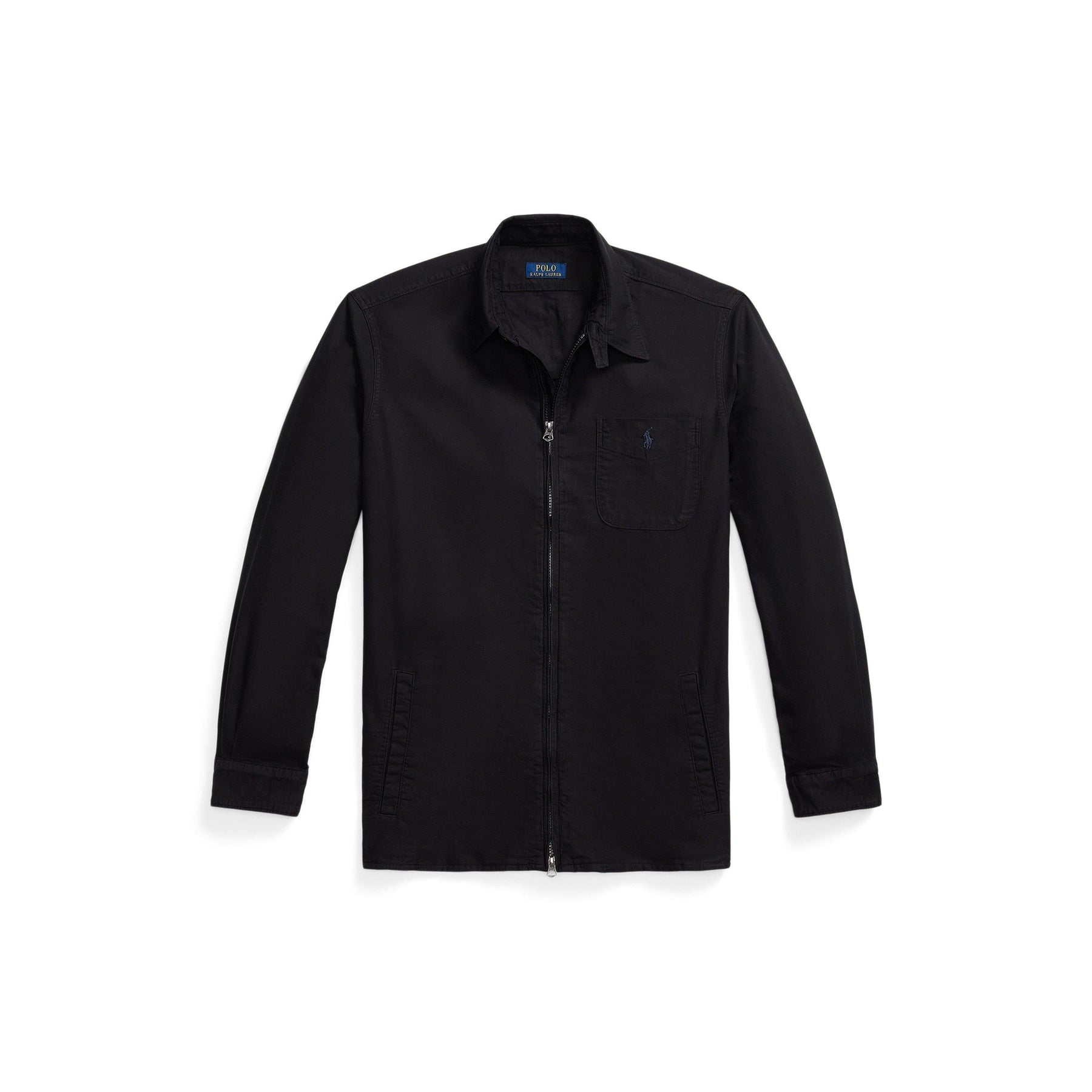 Garment Dye Cotton Long Sleeve Full Zip Overshirt