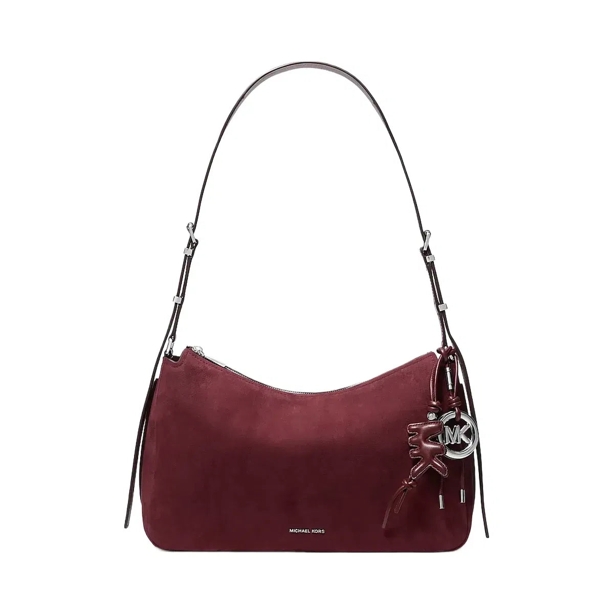 Michael Kors Puffy Logo Leather Bag Charm Oxblood
