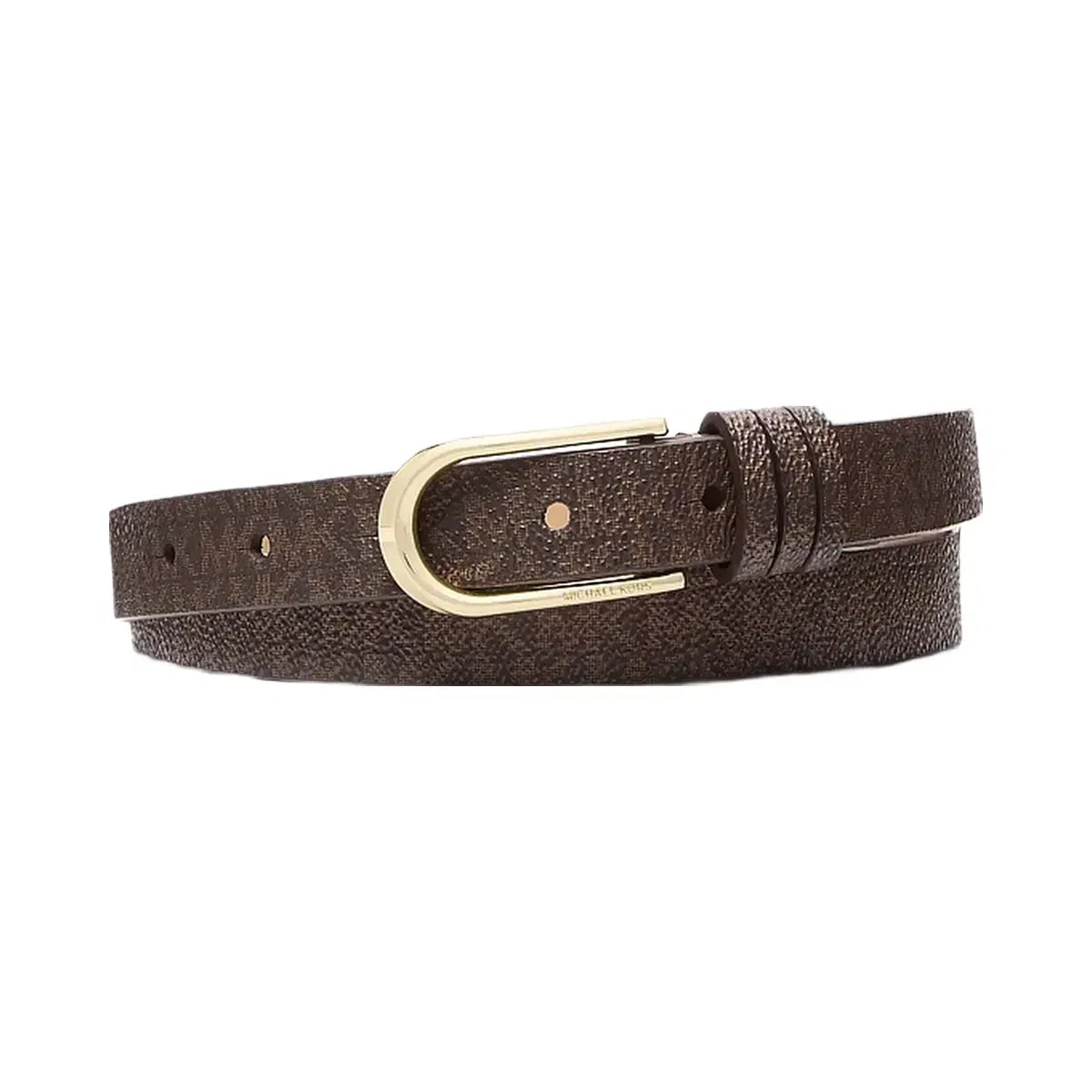 Michael Kors Signature Logo Skinny Belt Brown