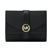 Michael Kors Greenwich Medium Saffiano Leather Trifold Wallet Black