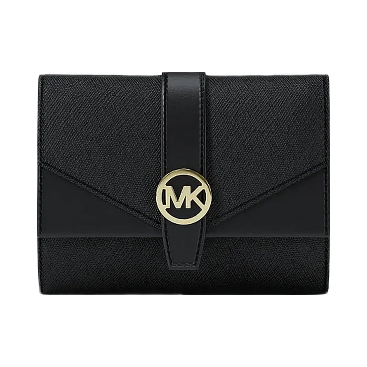 Michael Kors Greenwich Medium Saffiano Leather Trifold Wallet Black