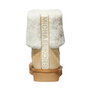 Michael Kors Julia Faux Fur Trim Metallic Leather Boot Pale Gold