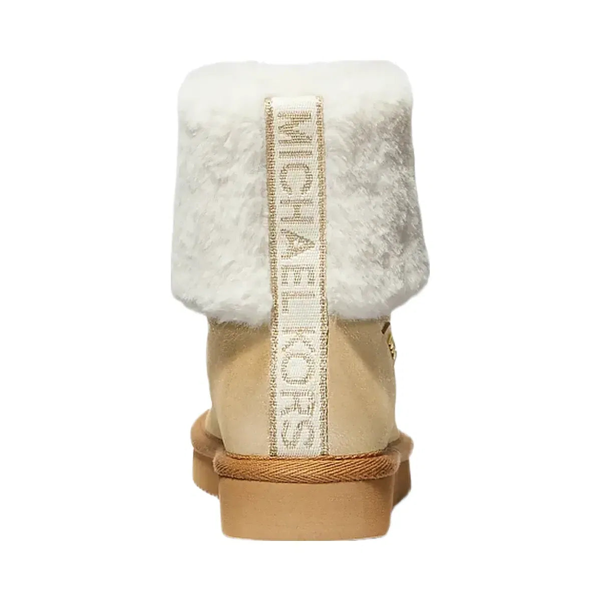 Michael Kors Julia Faux Fur Trim Metallic Leather Boot Pale Gold