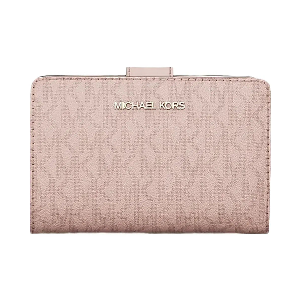 Michael Kors Jet Set Medium Signature Logo Bi-Fold Wallet Powder Blush